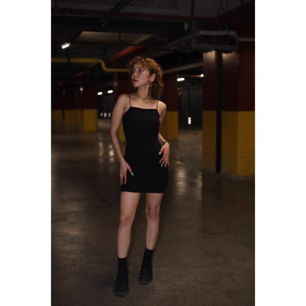 Bakap Fashion Ip Askılı Siyah Mini Elbise Elbise Fiyatı