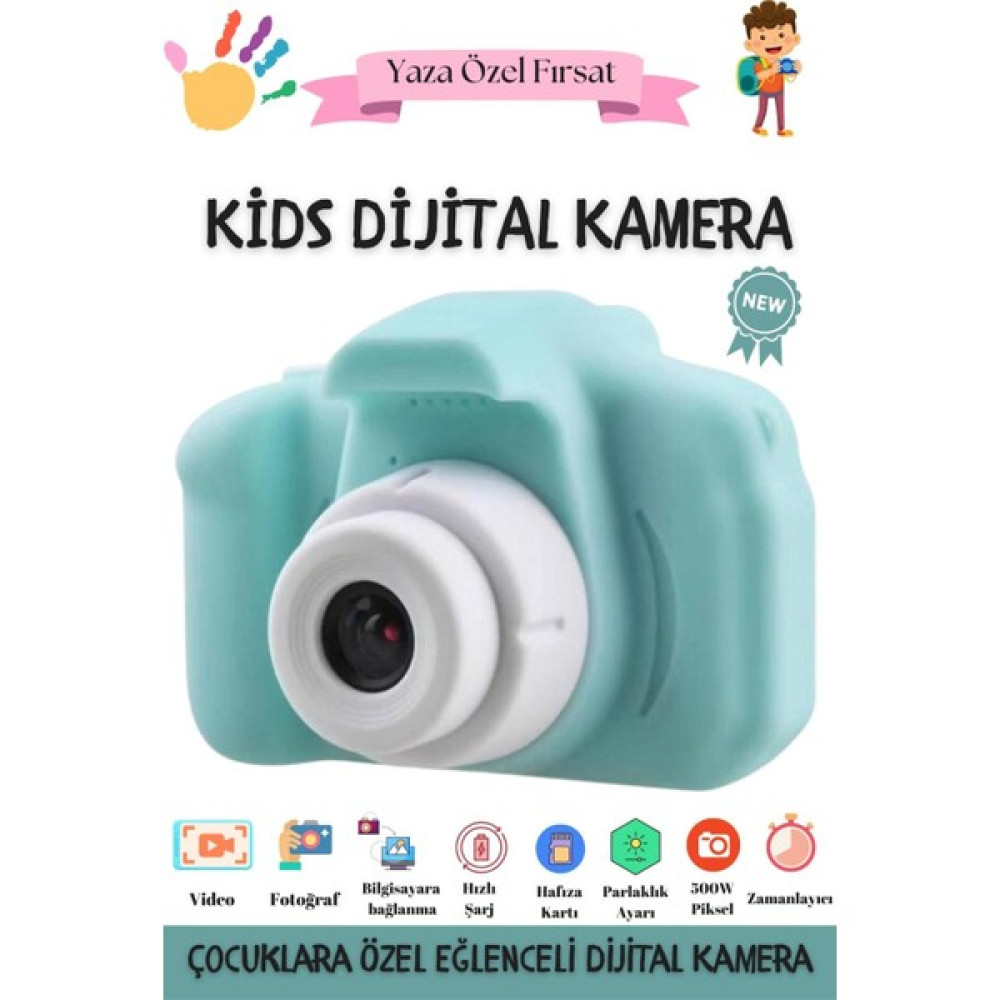 Bakeey Çocuk Fotoğraf Makinesi Mini Dijital Fotoğraf Makinesi 1080P Hd Selfie Kamera - Mavi Dijital Fotoğraf Makineleri Fiyatı