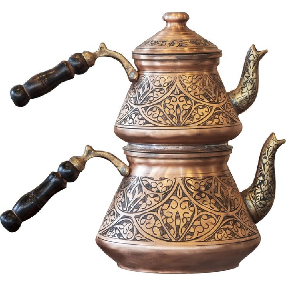 Bakır Concept Bakır Çaydanlık Ağır İşlemeli Mat Bakır Renk Çay / Çaydanlık Setleri Fiyatı
