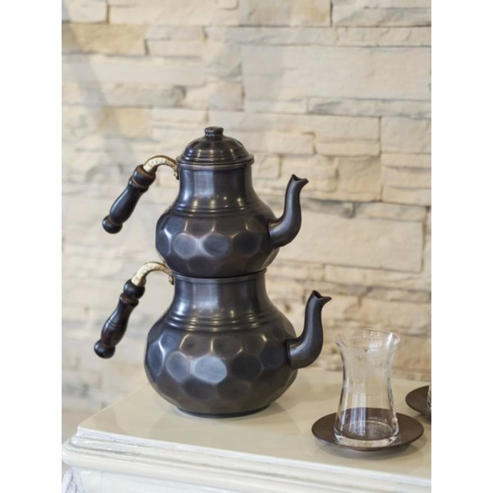 Bakır Concept Bakır Çaydanlık Petekli Model Oksit Renk Çay / Çaydanlık Setleri Fiyatı