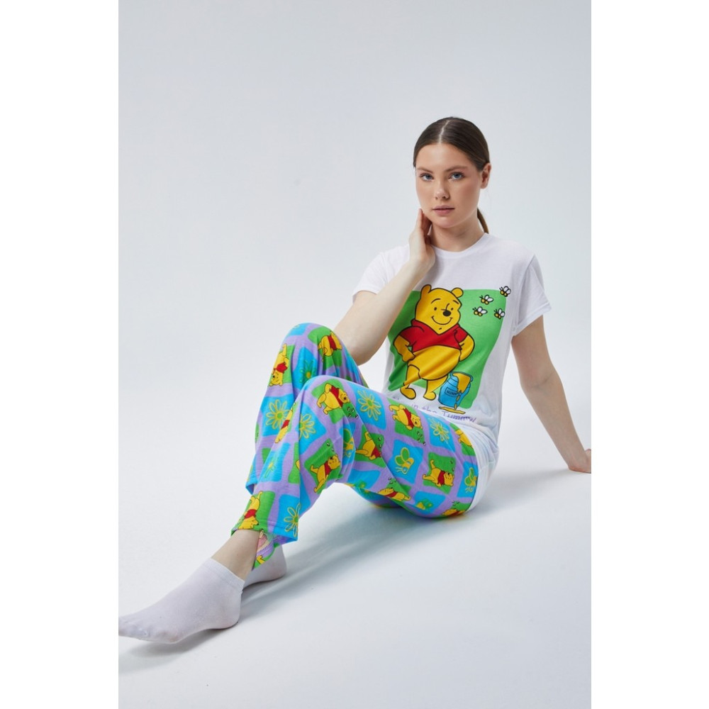 Bak's Store Kadın Mint Bal Ayı Baskılı Kadın T-Şort Pantolon Takımı Kadın Pijama Fiyatı