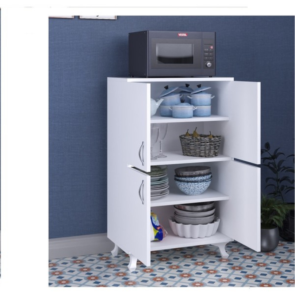 Baku Home Çok Amaçlı Erzak Dolabı Mutfak Dolabı Banyo Dolabı - Beyaz Gardrop & Dolap Fiyatı