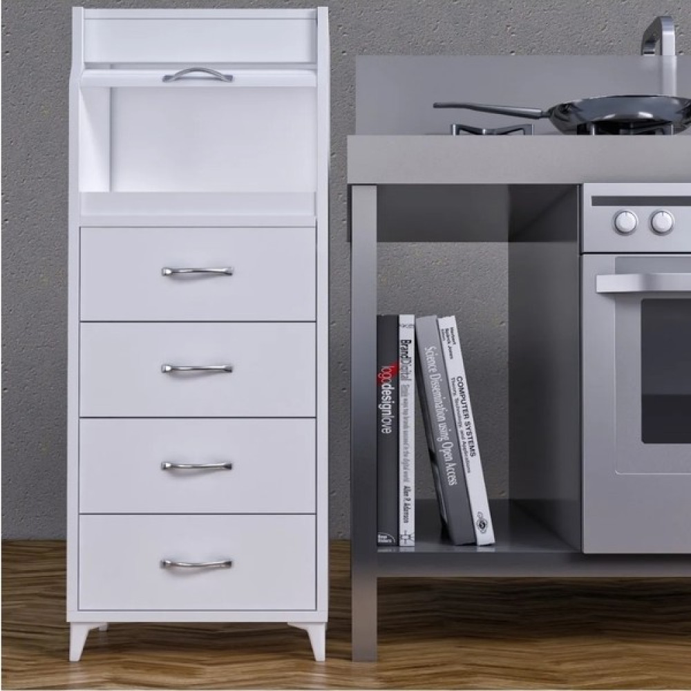 Baku Home Ekmek Dolabı Ekmeklik Kiler Dolabı Çok Amaçlı Dolap - Beyaz Mutfak Dolabı / Mobilyası Fiyatı