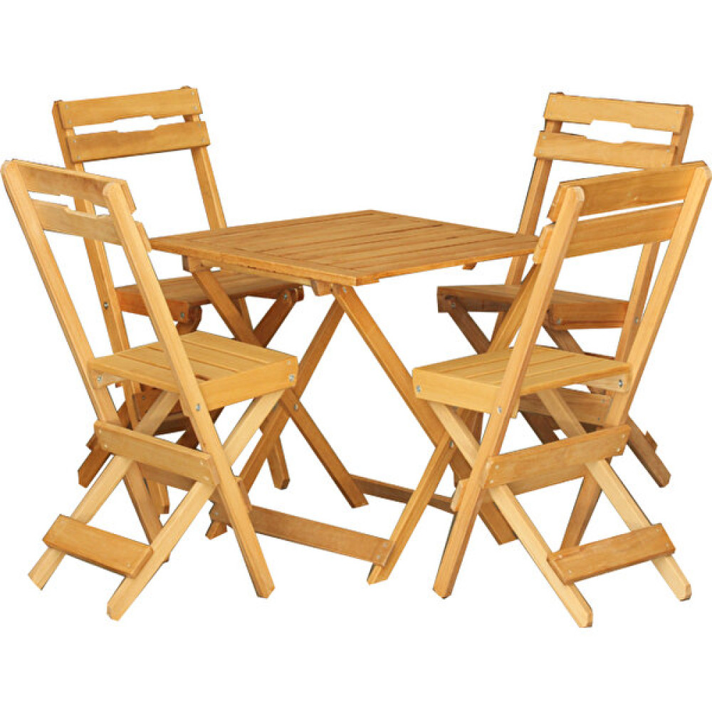 Bal-Kar Ahşap Katlanır Masa Sandalye Takımı, Teras Balkon Bahçe Bistro Set - Renkli Bahçe Mobilyası Takımı Fiyatı
