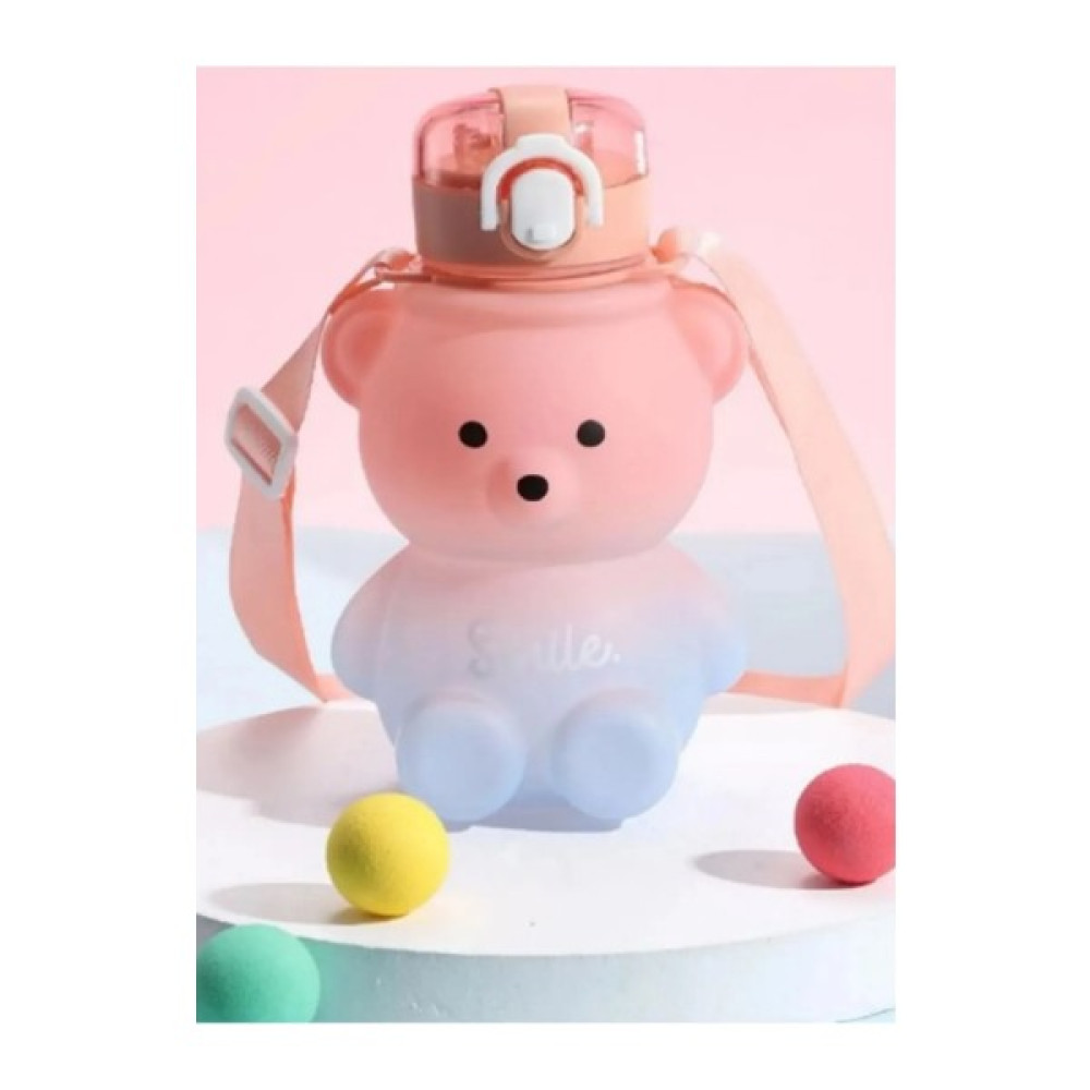 Bal Store 800 ml Smile Ayıcık Model Su Matarası Su Şişesı Suluk Bpa Içermez Suluk Çocuk Okul Su Şişesi Ayıcıklı Matara - Mavi - Pembe Suluk Fiyatı