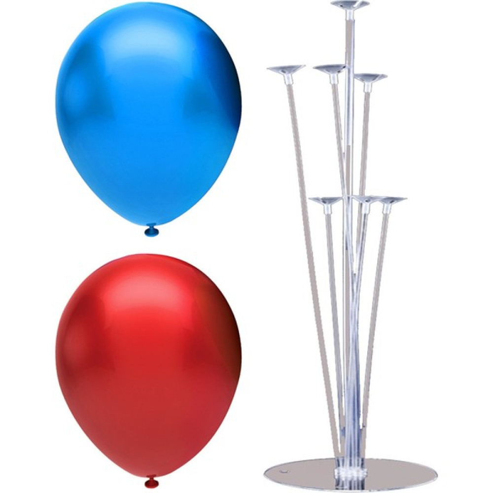 Bal10 Dünyası 7 Çubuklu Balon Standı + 50 Adet Balon ( Kırmızı - Koyu Mavi ) Oto Boyaları Fiyatı