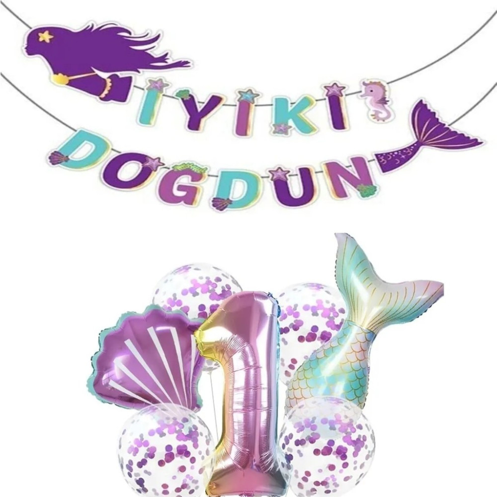 Bal10 Dünyası Deniz Kızı Iyiki Doğdun Folyo Balon Doğum Günü Set 1 Yaş - Renkli Diğer Fiyatı