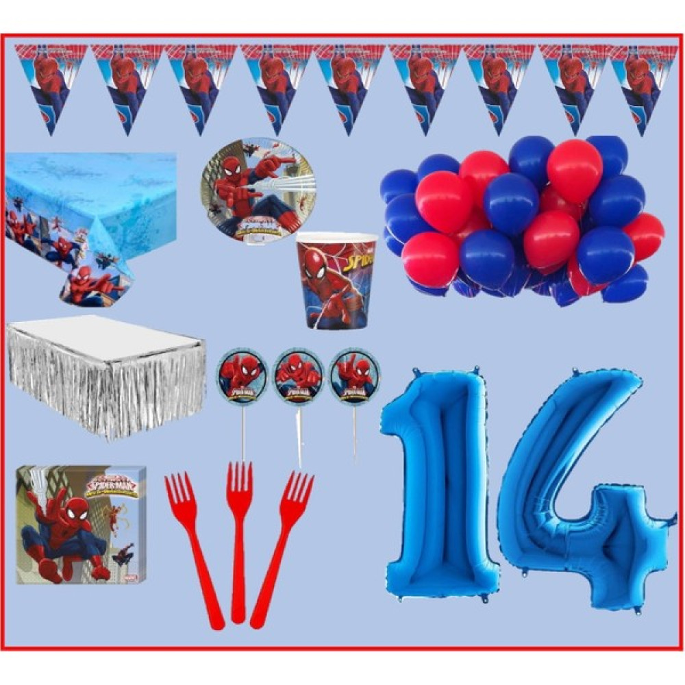 Bal10 Dünyası Spiderman Örümcek Adam 14 Yaş Doğum Günü Parti Seti 8 Kişilik Oyuncak Fiyatı