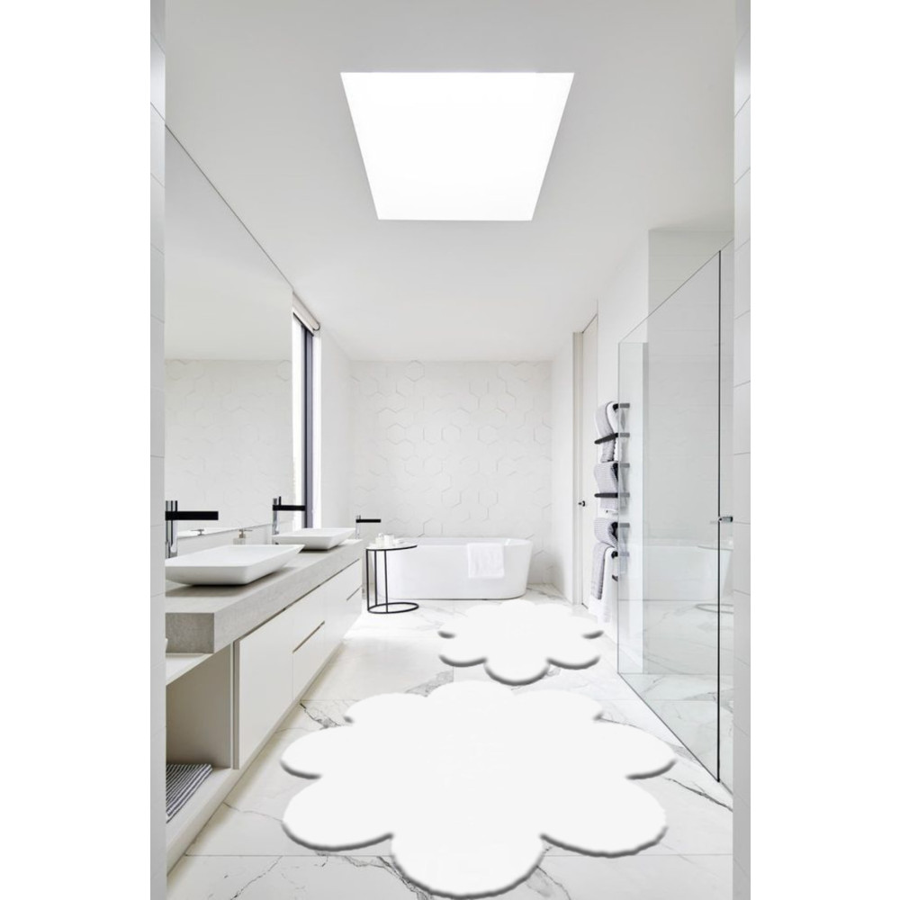 Balat Halı 2li Beyaz Banyo Halısı Peluş Post Halı Klozet Takımı 60x60(papatya) Ve 80x80(papatya) Banyo Tekstili Fiyatı