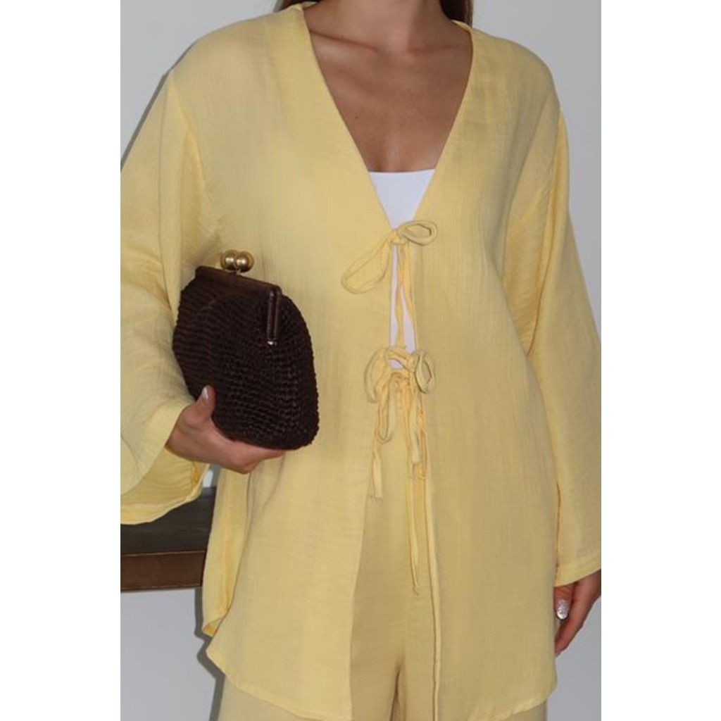 Balenbi Kadın Çift Bağlamalı Müslin Kumaş Kimono 1101 Diğer Fiyatı