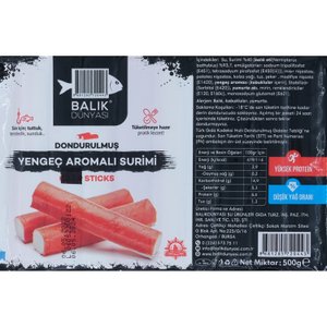Balık Dünyası Yengeç Aromalı Surumi 500 g Diğer Fiyatı