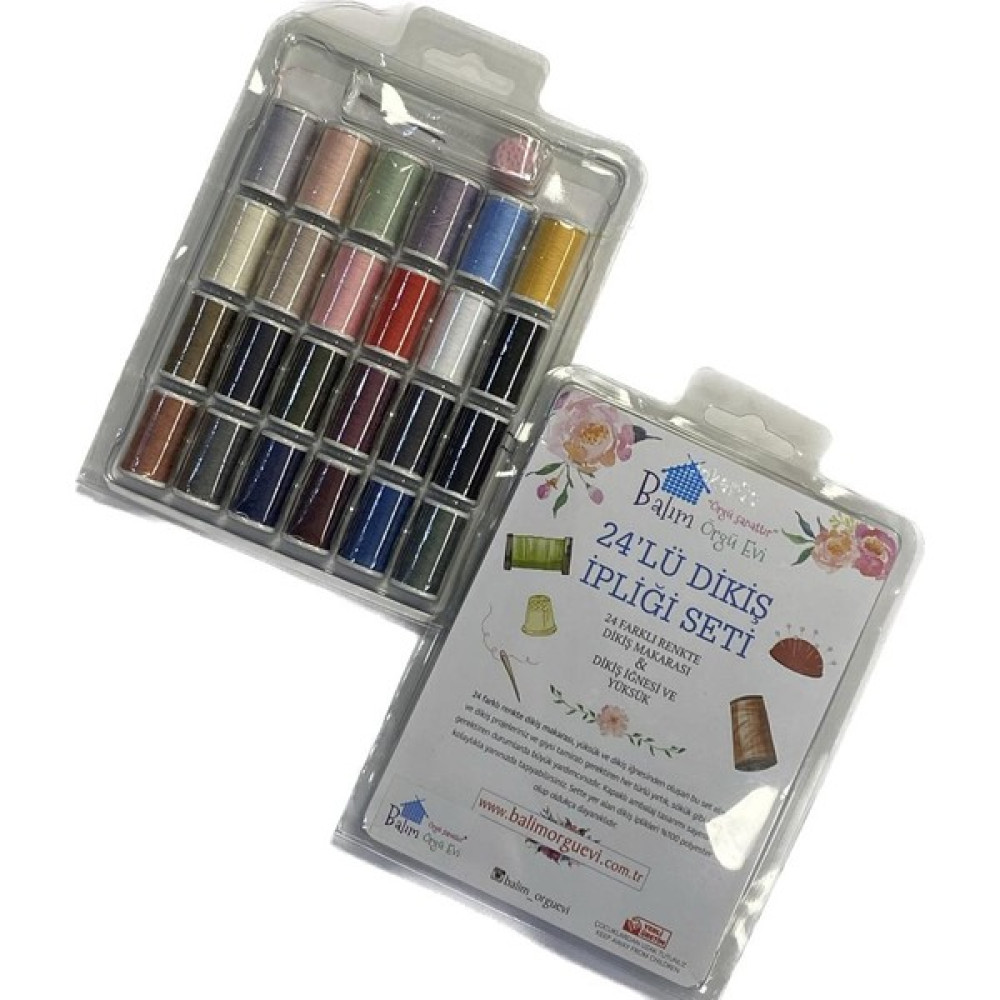 Balım Örgü Evi Mini Makaralar Dikiş Iplik Seti 2 Adet (24 Renkli + Iğne + Dikiş Yüksük) Dikiş Makinesi Aksesuarları Fiyatı