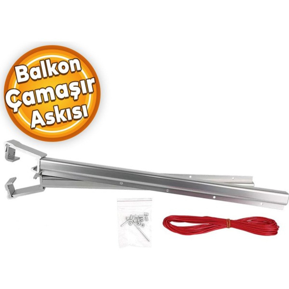 Balkon Çamaşır Kurutma Askısı Alüminyum Küpeşte Askılığı Kurutmalık Parlak Gri Kare 6x2.5 cm Çamaşır Kurutma Makineleri Fiyatı