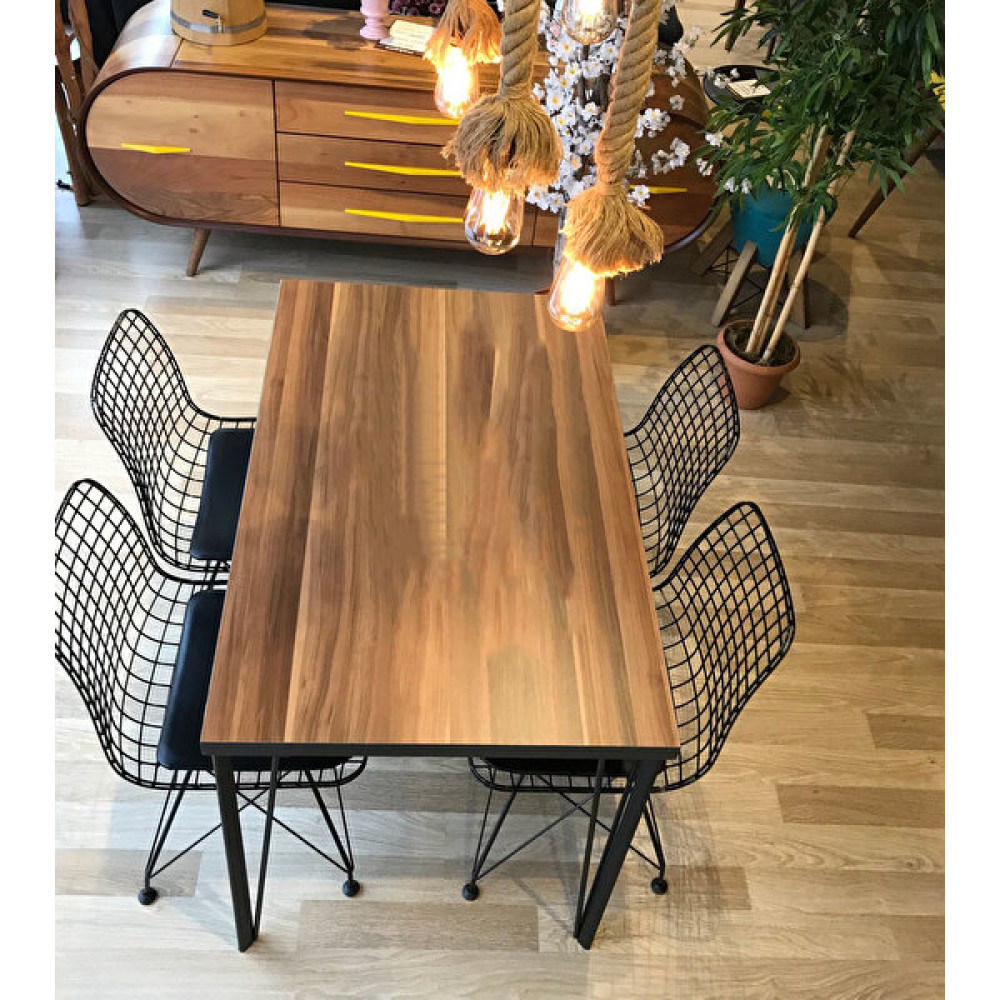 Balkon Masası + 4 Sandalye Ceviz 120-80 Masa - Sandalye Seti / Takımı Fiyatı
