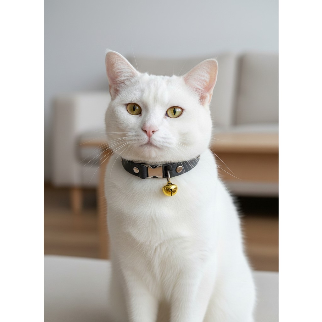 Balkonda Kedi Kolyesi Tasma Ayarlanabilir Hakiki Deri Koyu Antrasit Sesli Zilli - Standart Ayarlanabilir Evcil Hayvan Ürünleri Fiyatı
