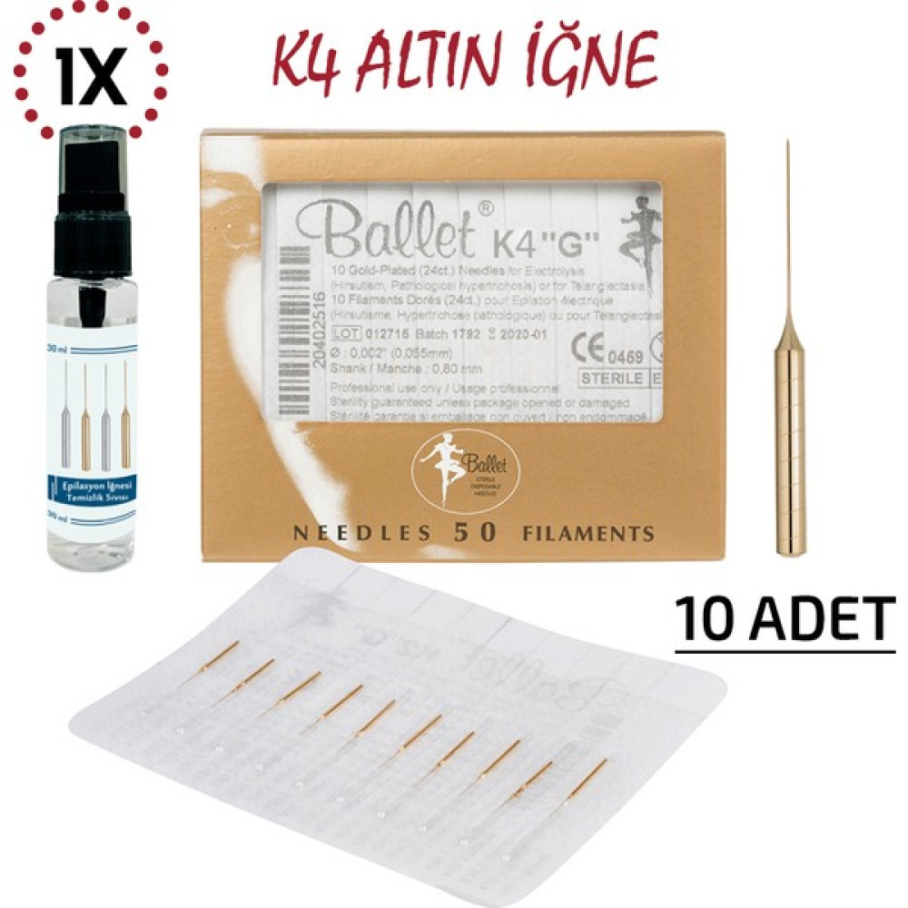Ballet 10 Adet K4 Altın Epilasyon Iğnesi 10'lu K4 Gold Iğne Oto Boyaları Fiyatı