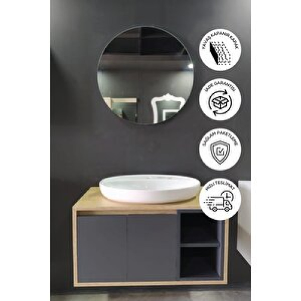 Balneom Banyo Gül 90 Cm Demonte Banyo Dolabı Ayna Lavabo 90 cm Banyo Dolabı / Mobilyası Fiyatı