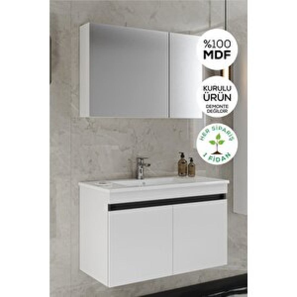 Balneom Banyo Idil 65 Cm Banyo Dolabı Aynalı Dolaplı Üst Dolap Lavabo Banyo Dolabı / Mobilyası Fiyatı