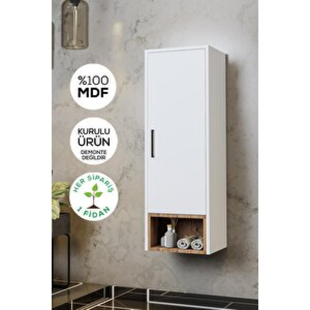 Balneom Banyo Karanfil 120 Cm Beyaz Banyo Boy Dolabı Banyo Dolabı / Mobilyası Fiyatı