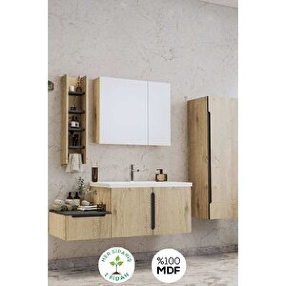 Balneom Banyo Zakkum 100 Cm Banyo Dolabı Aynalı Üst Dolap Boy Dolabı Ve Rafı Banyo Dolabı / Mobilyası Fiyatı
