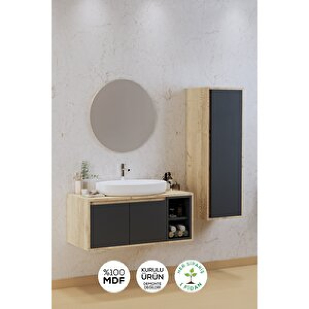 Balneom Gül 70 Cm Banyo Dolabı Ayna Lavabo Boy Dolabı Banyo Dolabı / Mobilyası Fiyatı