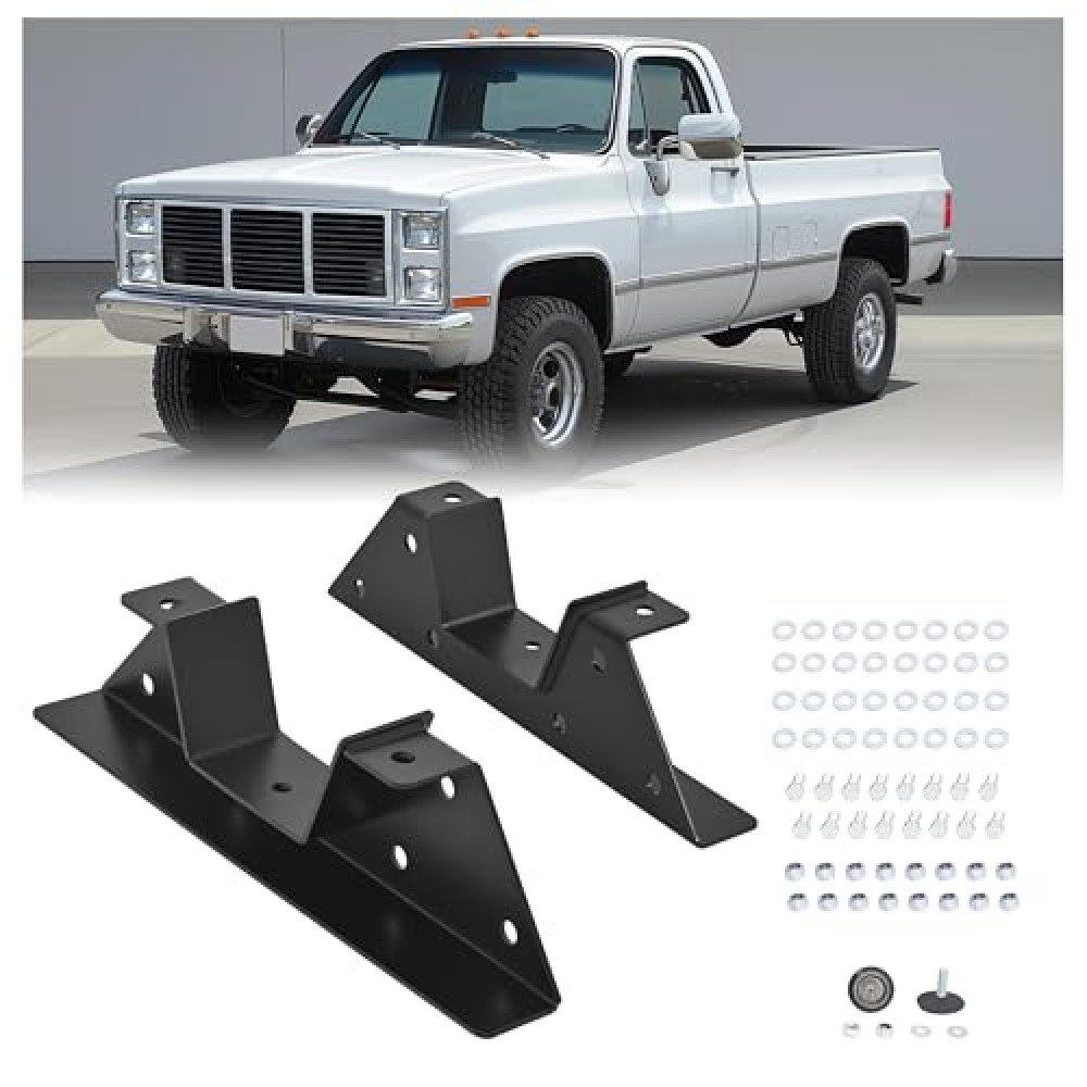 BALOCEO Rear C Notch Kit Compatible with 1973-1987 Chevy & GMC C10 C20 C30 R20 R30 C2500 C3500 R2500 R3500 Bolt-on Square Body Powder Coated (Black)