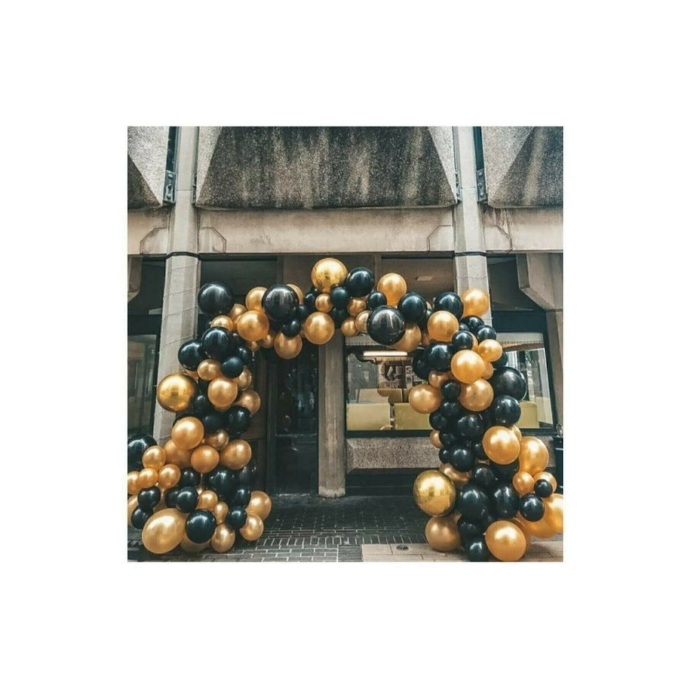 BalonEvi 50 Adet 12 Inç Parti Balonu Metalik Gold - Pastel Siyah + 5 Mt Balon Zinciri Yaş Günü & Parti Fiyatı