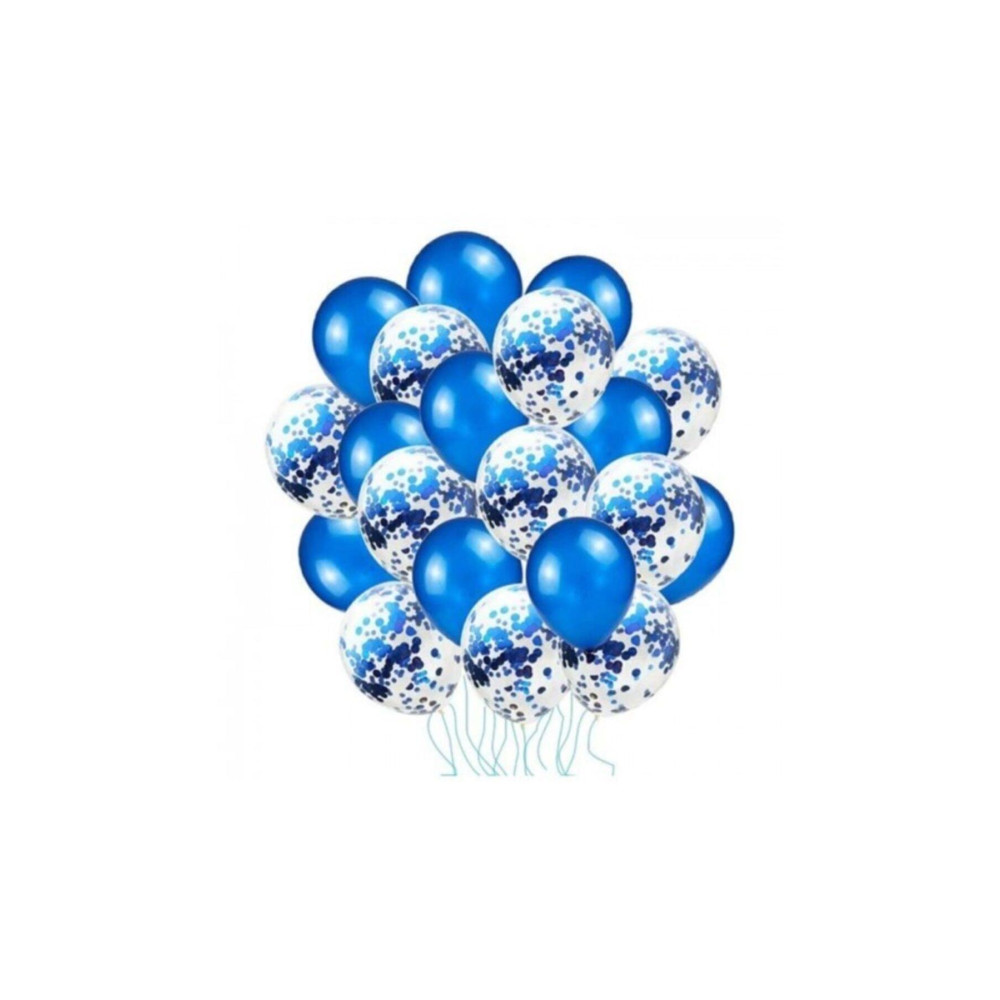 BalonEvi Mavi Konfetili Balon Seti - 20 Adet Yaş Günü & Parti Fiyatı