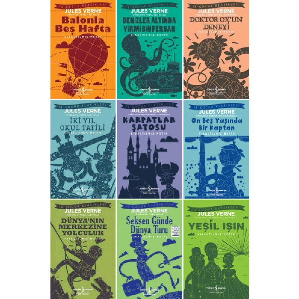 Balonla Beş Hafta - Denizler Altında Yirmi Bin Fersah - Doktor Ox - İki Yıl Okul Tatili - Seksen Günde Dünya Turu 9 Kitap Set - Jules Verne Çocuk Klasikleri Fiyatı