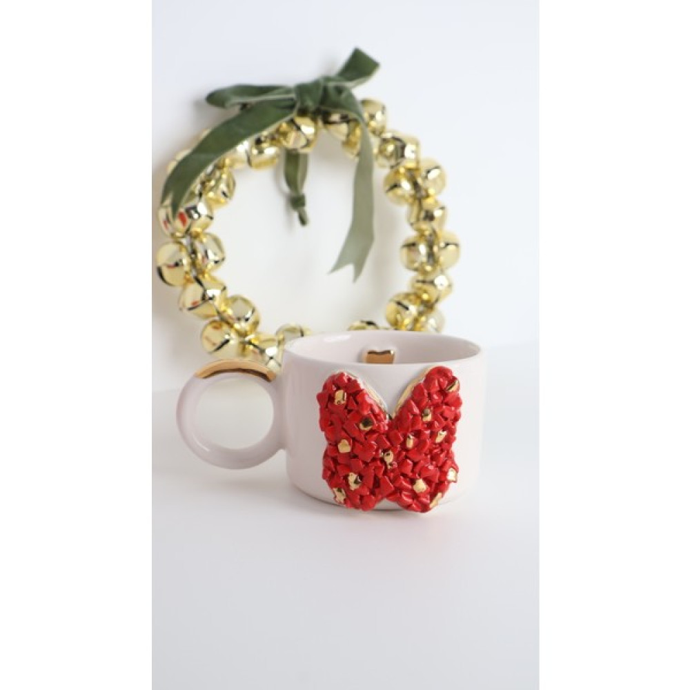 Balooun Atelier Butterfly (Red) Fincan - Beyaz - Kırmızı - 150 ml Fincan / Bardak / Kahve Takımı Fiyatı