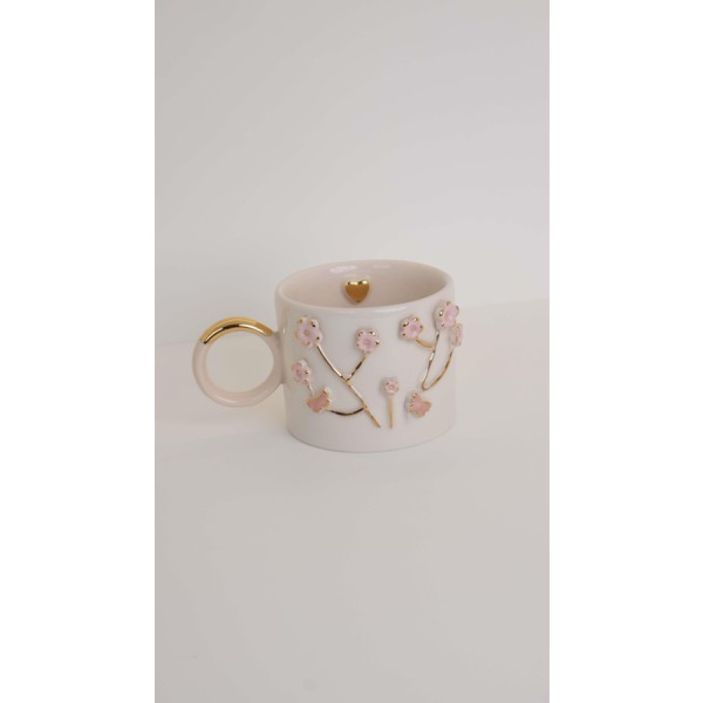 Balooun Atelier Flowers (Pink) Fincan - Beyaz - Pembe Fincan / Bardak / Kahve Takımı Fiyatı
