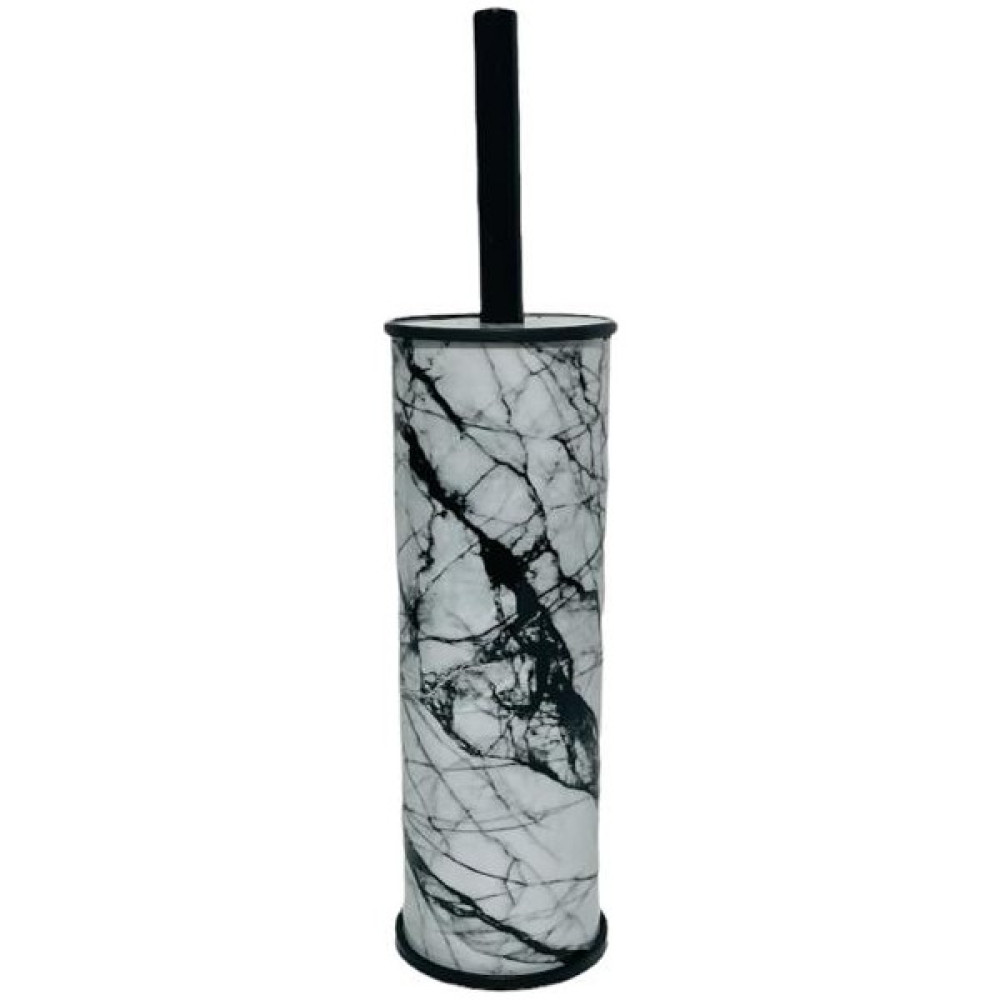 Balsa Metal Mermer Desenli Wc Fırçası - Beyaz - 35X8 Klozet Fırçası Fiyatı