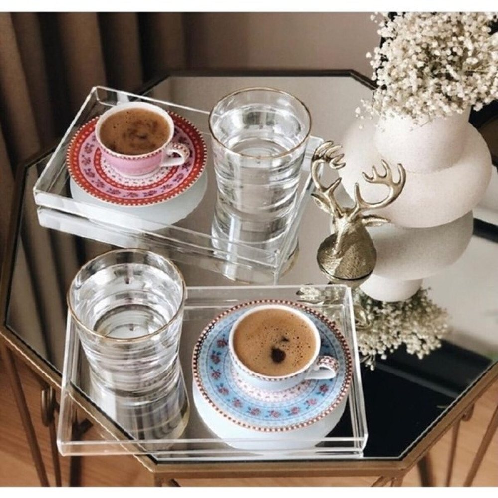 Baltacistore 2 Adet Pleksiglas Dekoratif Sunum Tepsisi Şeffaf 22/14 Servis Tepsisi Fiyatı