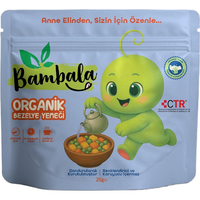 Bambala 10 Dakika - Organik Bezelye Yemeği 25 g Dondurularak Kurutulmuş Diğer Fiyatı