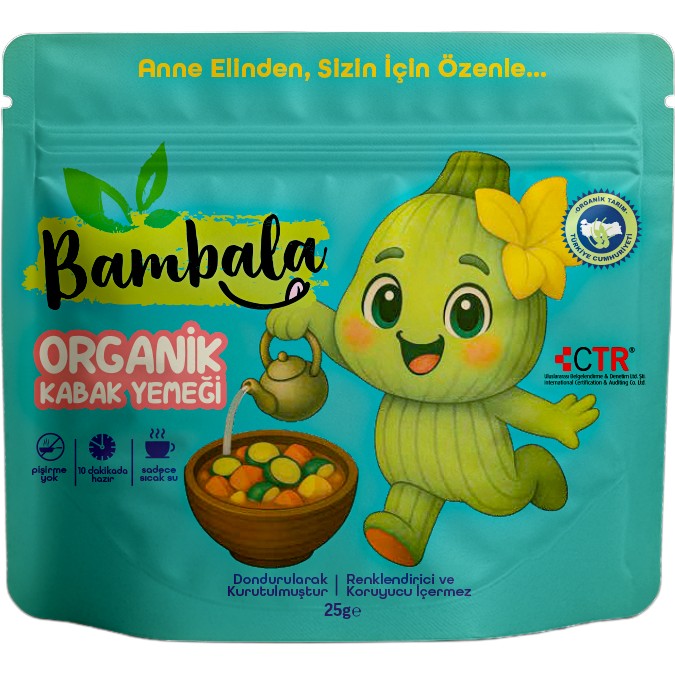 Bambala 10 Dakika - Organik Kabak Yemeği 25 g Dondurularak Kurutulmuş Diğer Fiyatı