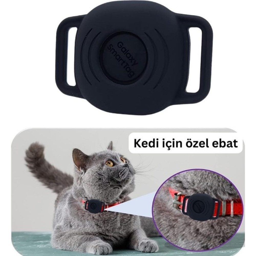 Bambeado Samsung Smarttag ( Akıllı Tag ) Kedi Tasma Kılıfı - Siyah Evcil Hayvan Ürünleri Fiyatı