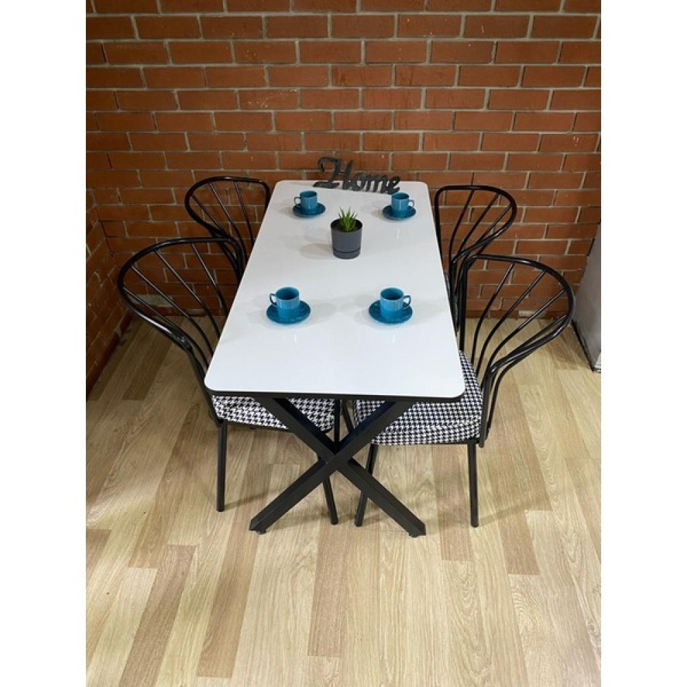 Bambeds Mobilya Masa Takımı, Yemek Masası, Mutfak Masası, Balkon Masası - 60X120 - Beyaz - 120x60 Masa - Sandalye Seti / Takımı Fiyatı