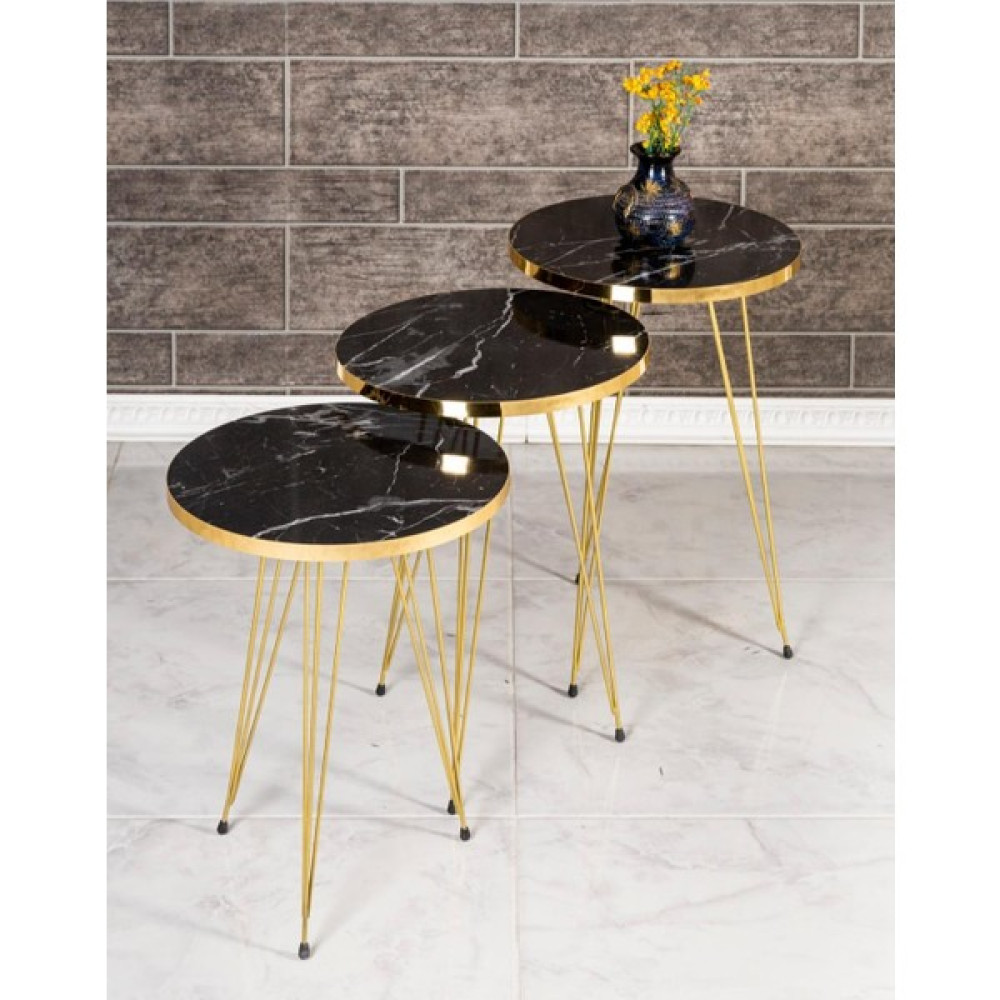 Bambedsmobilya Bambeds Mobilya Siyah Gold Zigon Zigon Sehpa Fiyatı