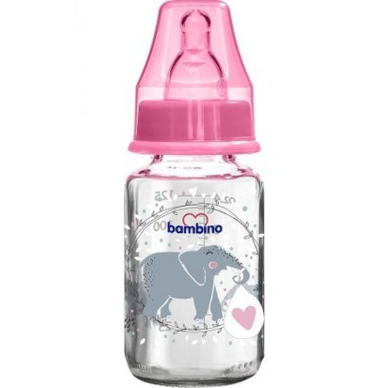 Bambino 8681689319052 225 ml Pembe Damak Uclu Cam Biberon
