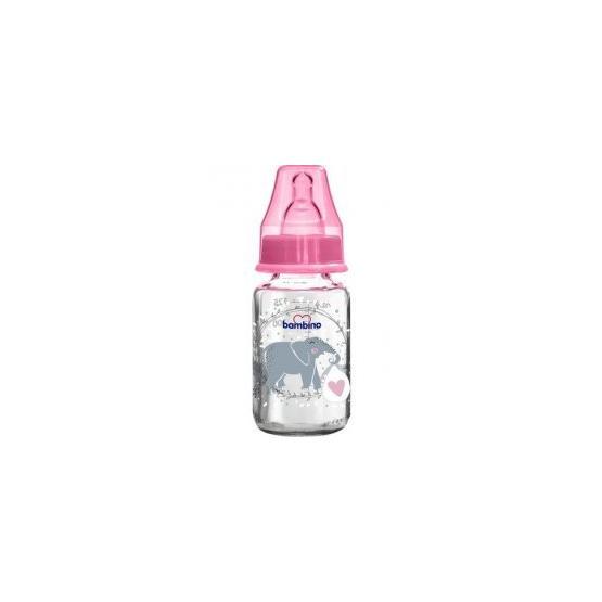 Bambino 8681689319052 225 ml Pembe Damak Uclu Cam Biberon