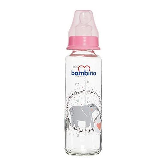 Bambino 8681689319052 225 ml Pembe Damak Uclu Cam Biberon
