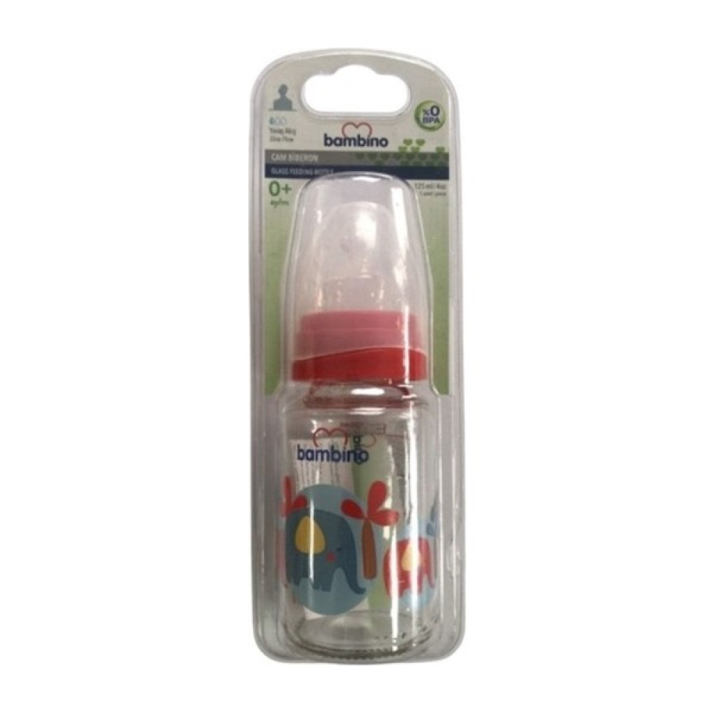 Bambino Cam Biberon 125 ml B013 Kırmızı Biberon Fiyatı
