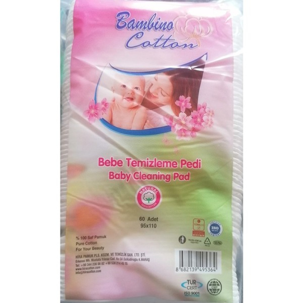 Bambino Cotton Bambino Cotton- Bebek Temizleme Pedi 1 Poşet 60 Adet - Beyaz Bebek Kulak Çubuğu Fiyatı