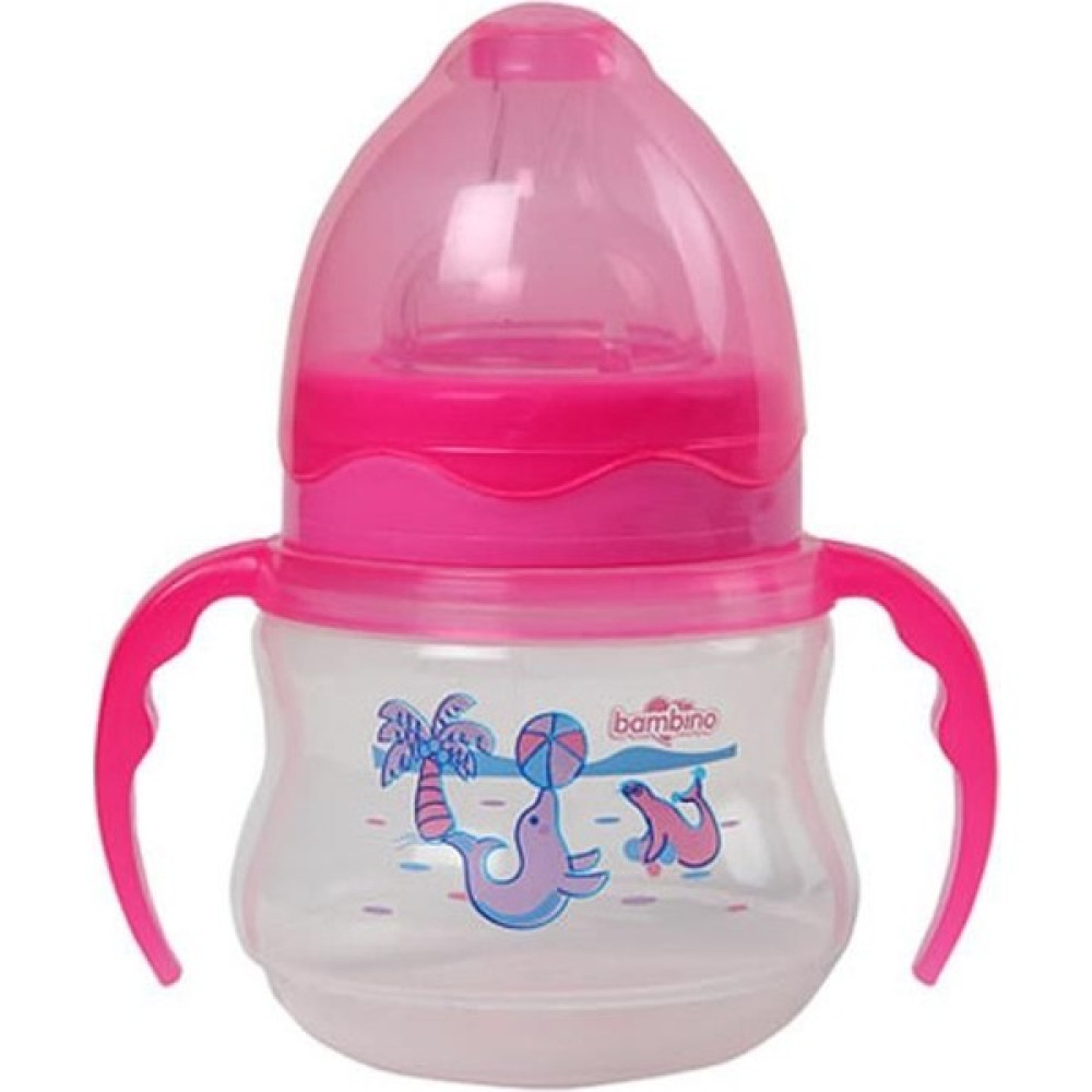 Bambino Pp Geniş Ağızlı Kulplu Biberon-Pembe 150Ml - 150 ml Biberon Fiyatı