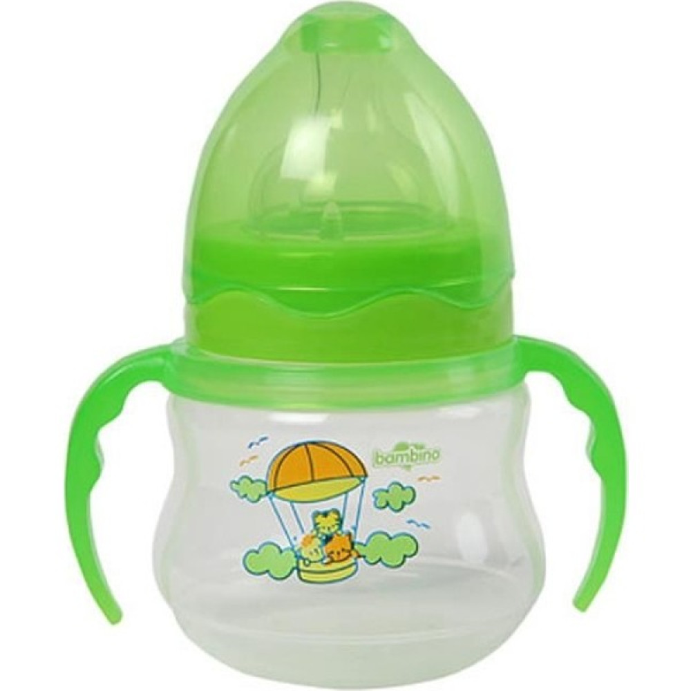 Bambino Pp Geniş Ağızlı Kulplu Biberon-Yeşil 150Ml - 150 ml Biberon Fiyatı