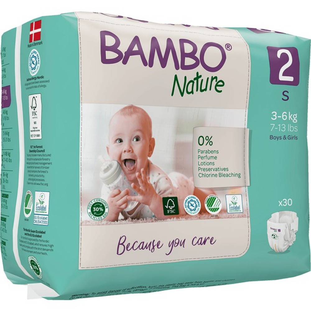 Bambo Nature No:2 Ekolojik Bebek Bezi 3-6 kg 30'lu - 2 Bebek Bezi Fiyatı