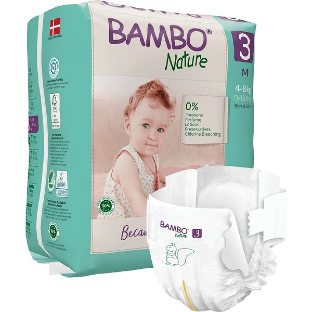 Bambo Nature No:3 Ekolojik Bebek Bezi 4-8 kg 28'li - 3 Bebek Bezi Fiyatı