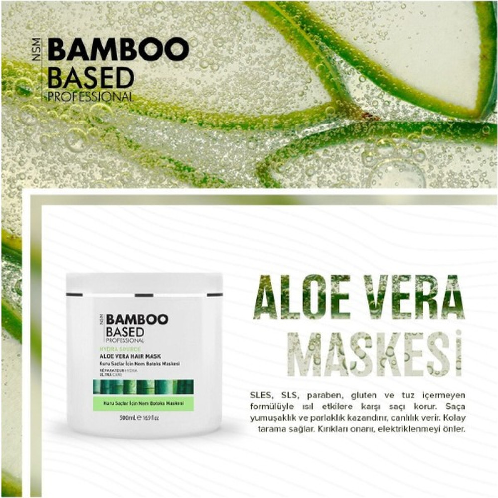 Bamboo Based Professional Hydra Source Alovera Nem Botoks Maske 500ML Saç Bakım Maskeleri & Serumlar & Spreyler Fiyatı