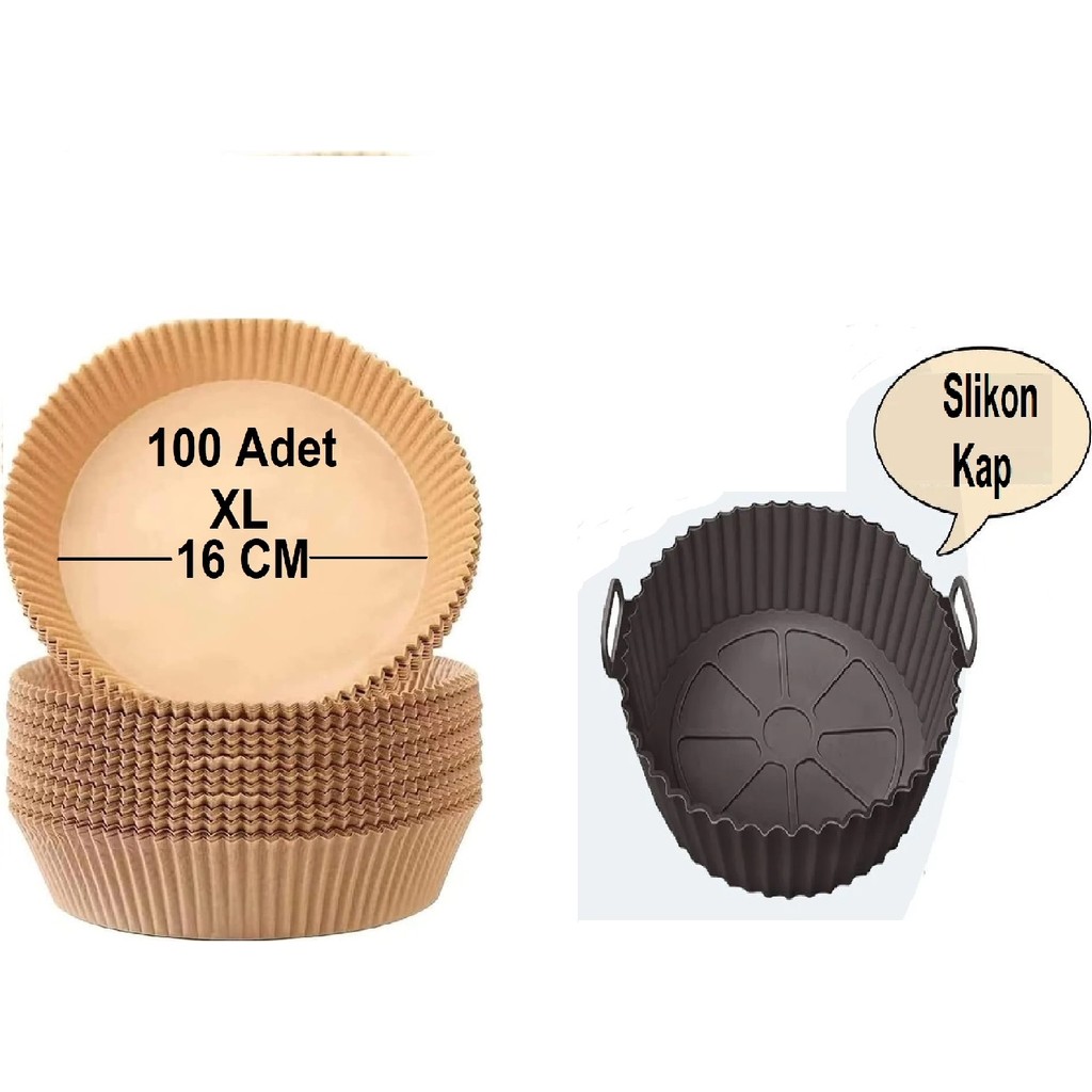 Bamboo Star Tüm Fritöz Modelleriyle Uyumlu Aırfryer Pişirme KAĞIDI-100 Adet + Silikon Pişirme Kabı - Siyah Pişirme Kağıdı Fiyatı