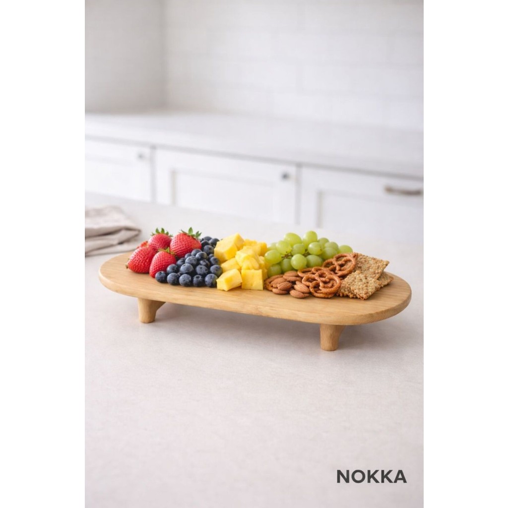 Bambu Ayaklı Oval Sunum Tabağı, Sunum Tepsisi 33X15 cm Tepsiler / Fırın Kapları Fiyatı